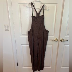 AERIE BROWN OVERALLS